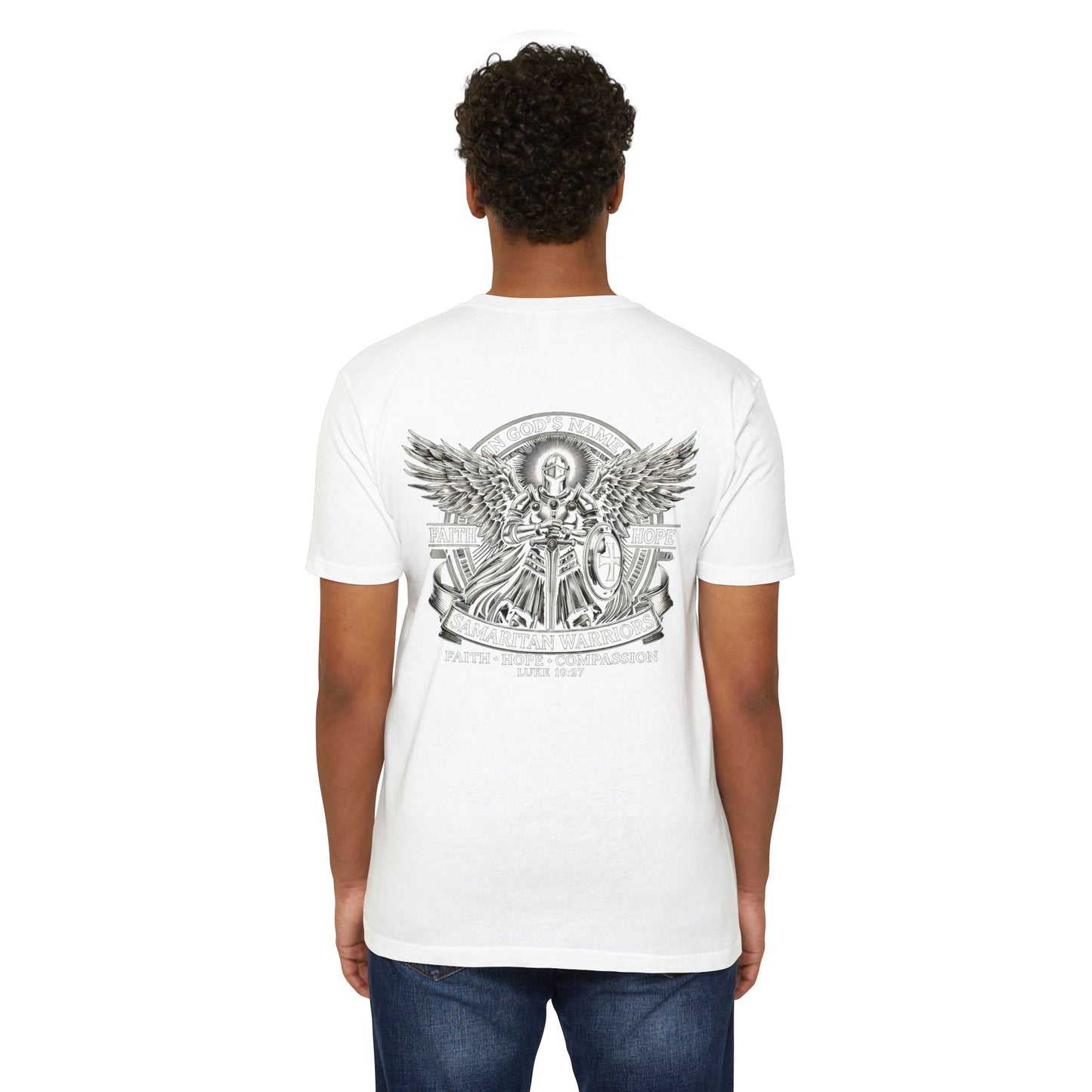 I AM A WARRIOR - Samaritan Warrior T-shirt - Angel in Back Demo2