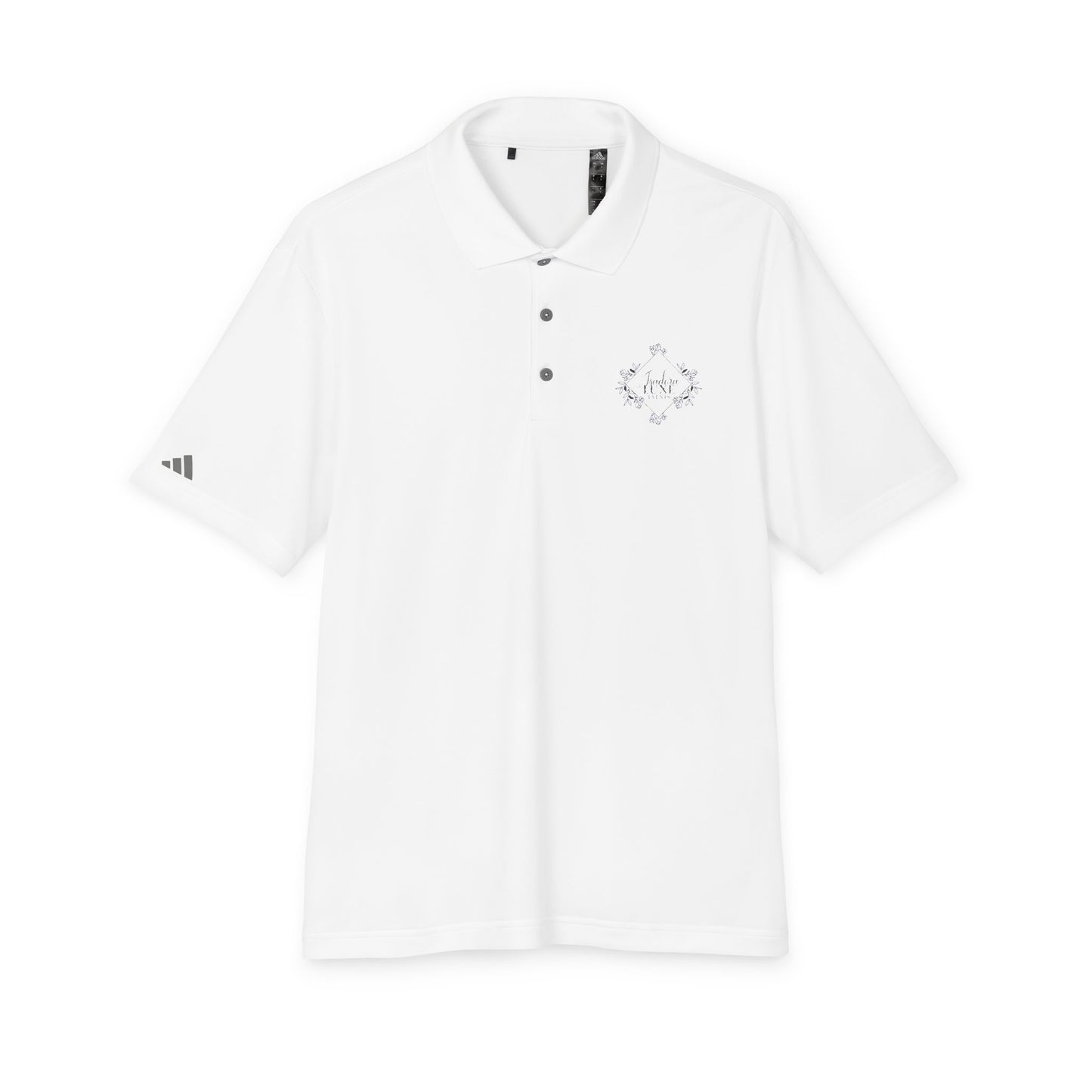 Polo Shirt Isadora Luxe Events Design - White Shirt, Black Logo