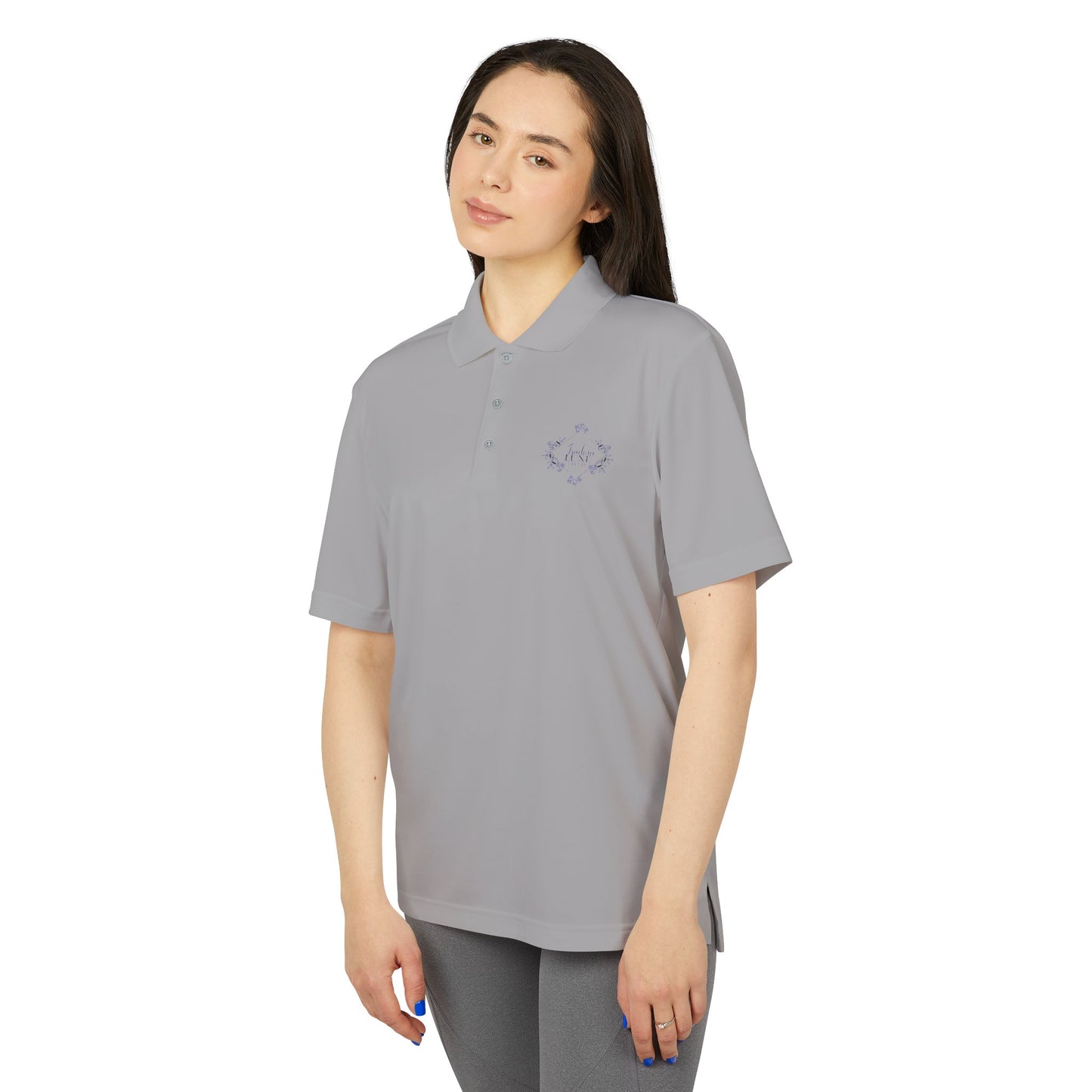 Polo Shirt Isadora Luxe Events Design - White Shirt, Black Logo