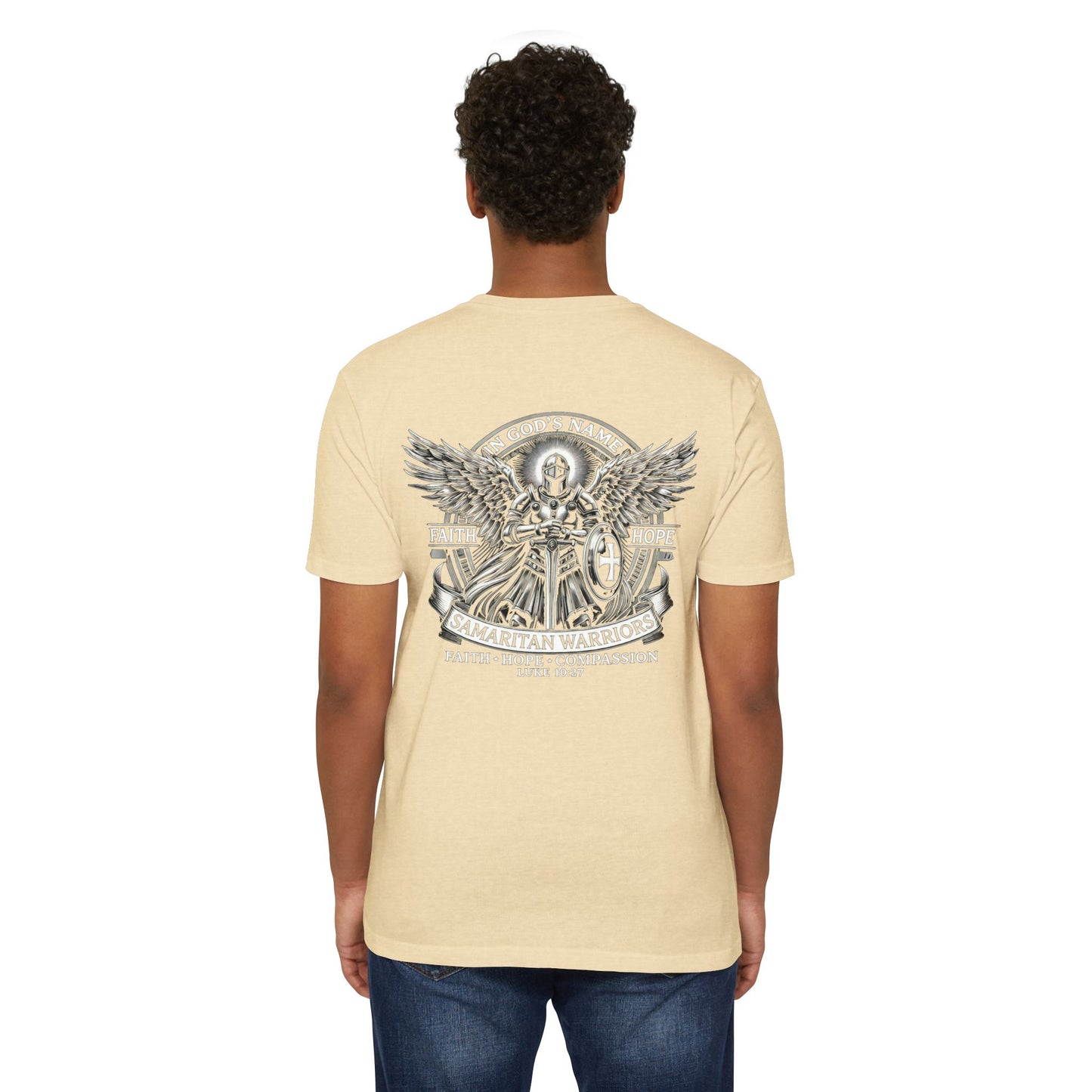 I AM A WARRIOR - Samaritan Warrior T-shirt - Angel in Back Demo2