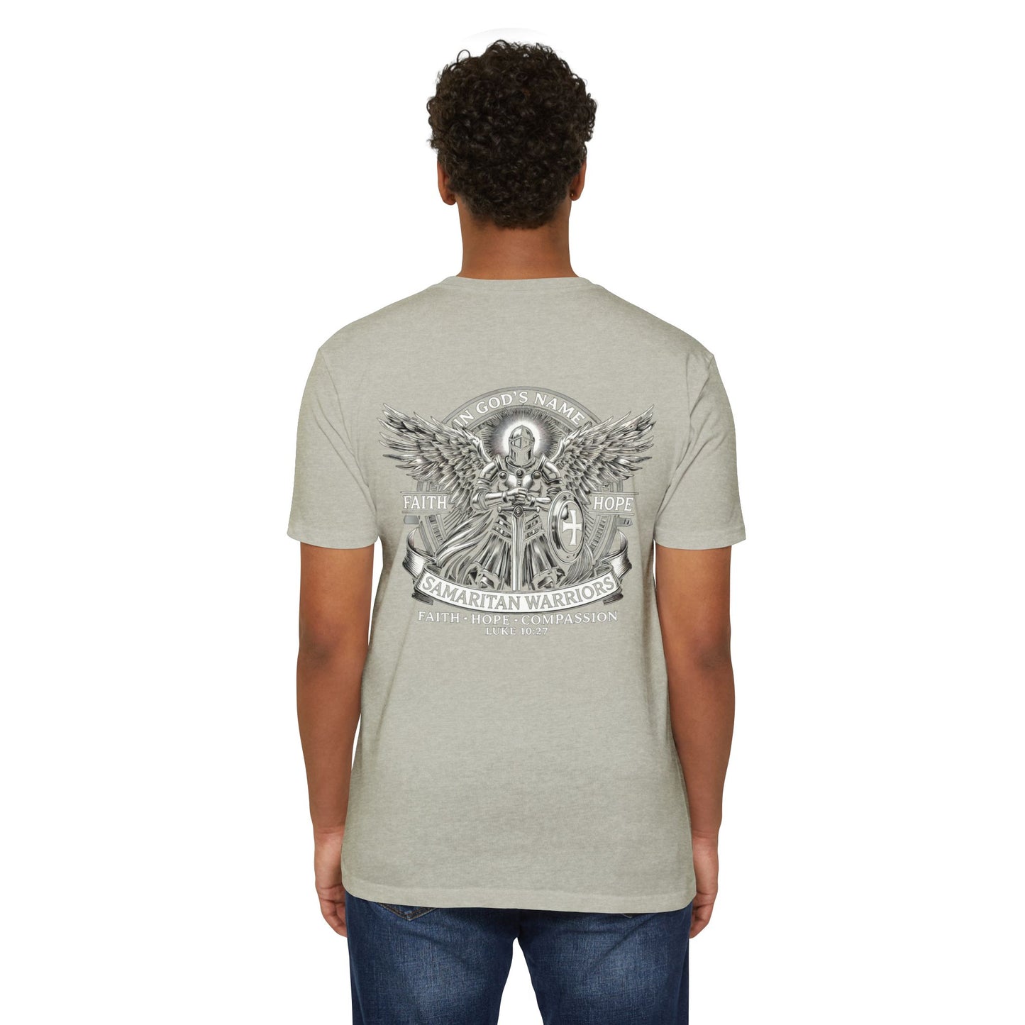 I AM A WARRIOR - Samaritan Warrior T-shirt - Angel in Back Demo2