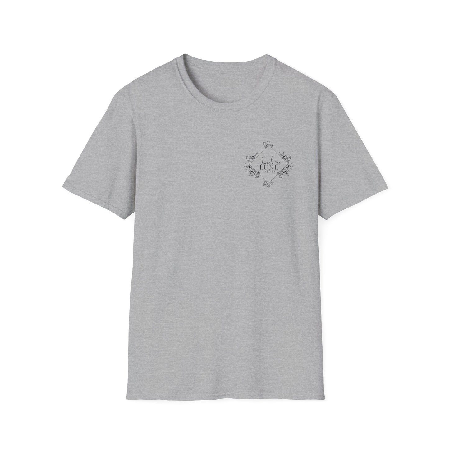 Isadora Luxe Events Unisex T-Shirt - White Shirt - Pink Logo