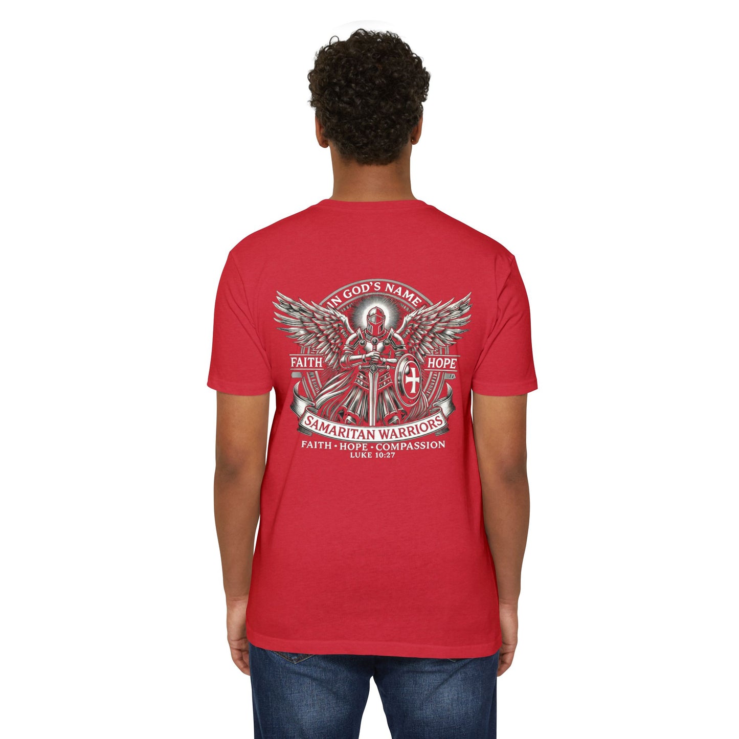 I AM A WARRIOR - Samaritan Warrior T-shirt - Angel in Back Demo2