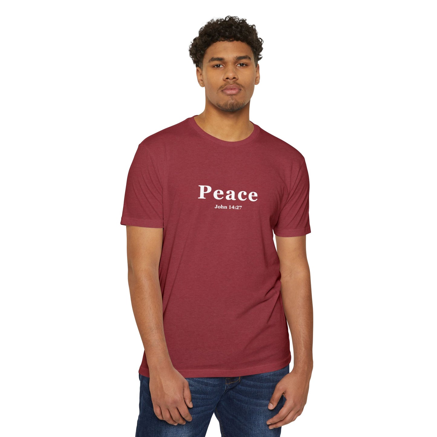 Forged by Faith - Peace Unisex Christmas T-Shirt Romans John 14:27