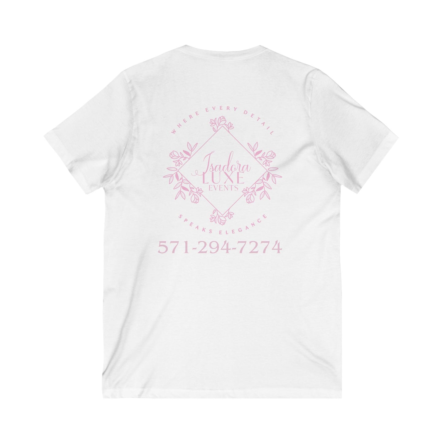 Elegant Floral V-Neck Tee for Event Planners | Custom Design