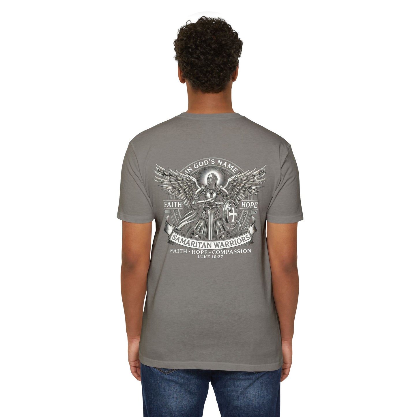I AM A WARRIOR - Samaritan Warrior T-shirt - Angel in Back Demo2