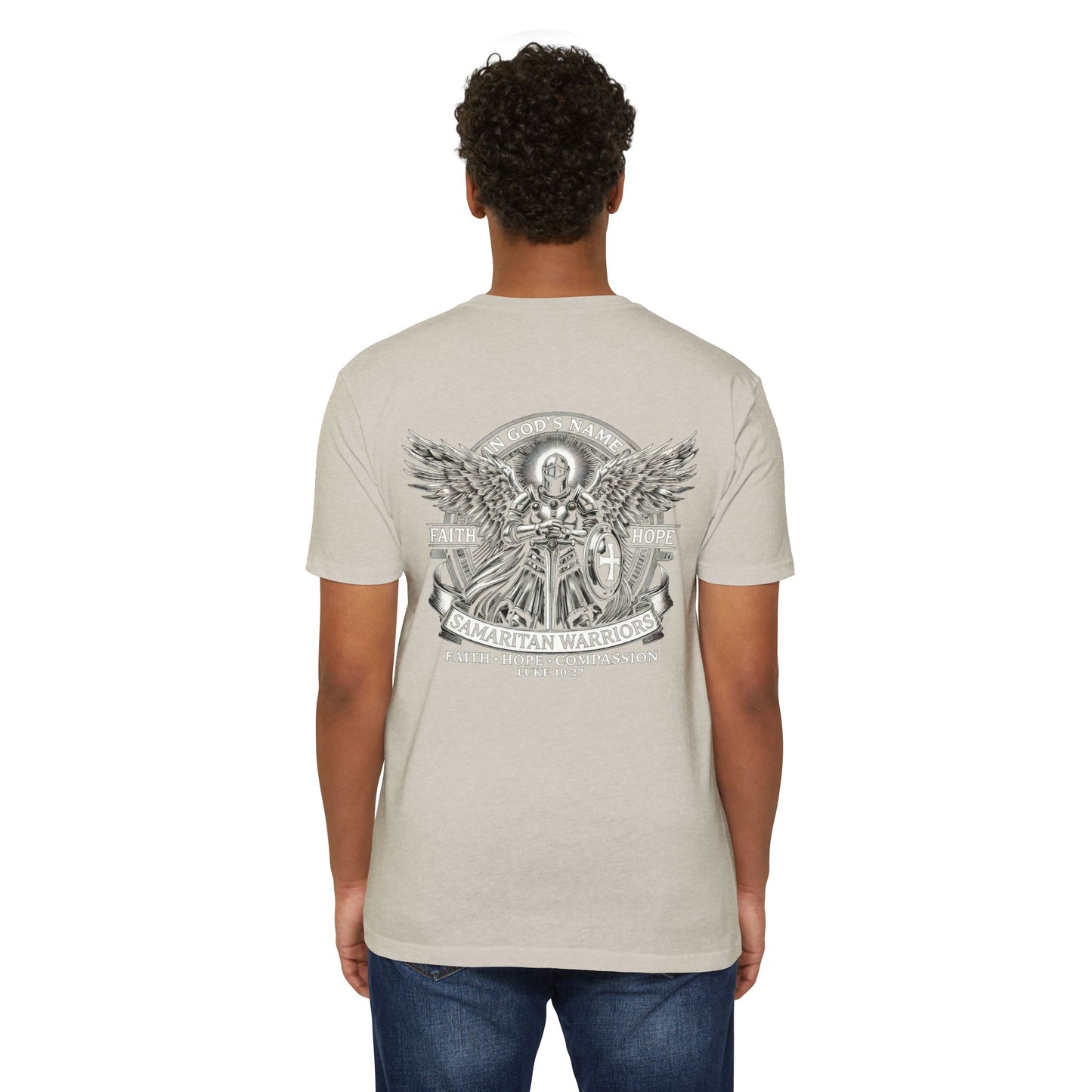I AM A WARRIOR - Samaritan Warrior T-shirt - Angel in Back Demo2