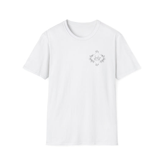 Isadora Luxe Events Unisex T-Shirt - White Shirt, Black Logo