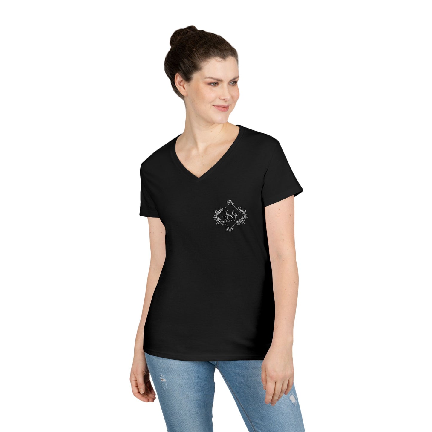 Elegant Floral V-Neck T-Shirt for Women - Perfect for Spring Celebrations